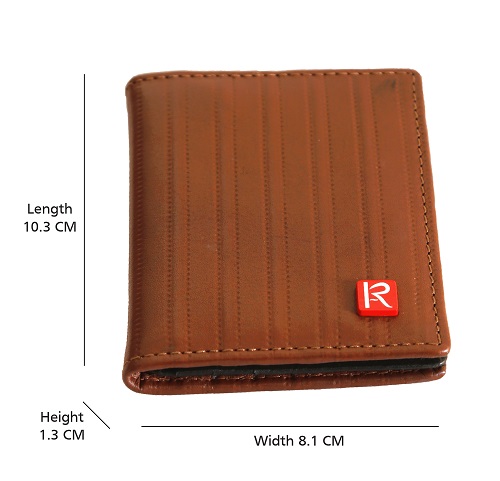 RFID WALLET ,GENUINE LEATHER WALLET, SMALL WALLET,CARD HOLDER ARTICLE NUMBER KM 006,BRAND - KAR MOTIF , COLOUR - BROWN STRIPE - Image 3