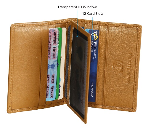 GENUINE LEATHER WALLET ; CARD HOLDER , RFID WALLET , SMALL LEATHER WALLET ; ARTICLE NUMBER KM 006 ; BRAND - KAR MOTIF