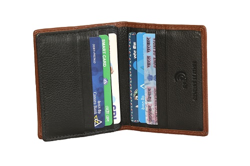 RFID WALLET ,GENUINE LEATHER WALLET, SMALL WALLET,CARD HOLDER ARTICLE NUMBER KM 006,BRAND - KAR MOTIF , COLOUR - BROWN STRIPE - Image 6