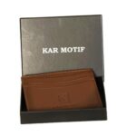 CARD HOLDER,CARD CASE, GENUINE LEATHER CARD HOLDER, ARTICLE NUMBER KM 009, BRAND - KAR MOTIF, COLOUR - BROWN