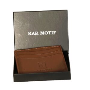 CARD HOLDER,CARD CASE, GENUINE LEATHER CARD HOLDER, ARTICLE NUMBER KM 009, BRAND - KAR MOTIF, COLOUR - BROWN