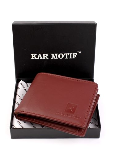 GENUINE LEATHER WALLET , KM 102 BROWN